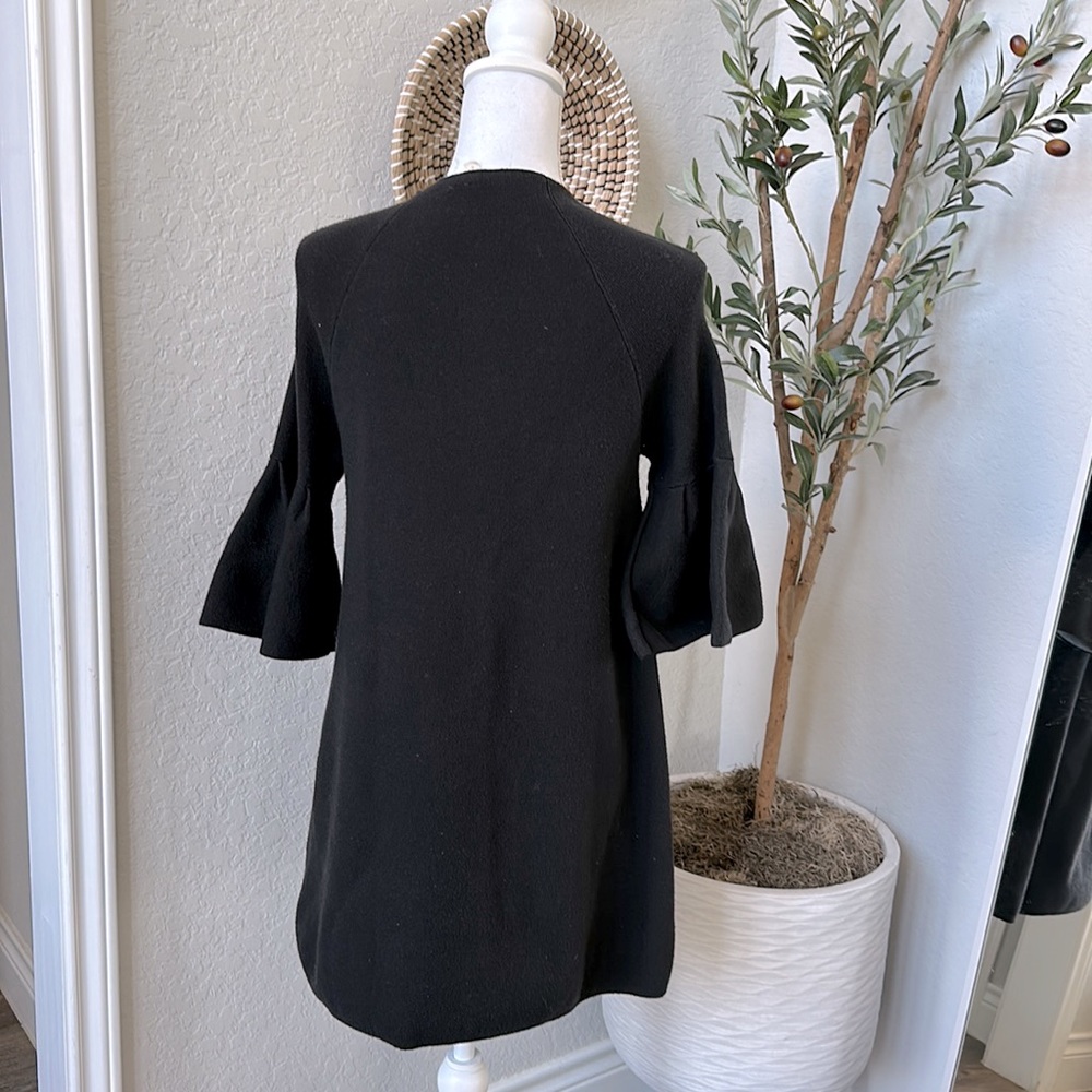 Anthropologie Moth The Chester 3/4 Quarter Bell Sleeve Black Tunic Size Small - Picture 6 of 13